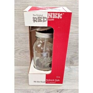 The Original Rednek Guzzler Glass Ball Mason Jar 32 oz Carson Redneck Beer NEW